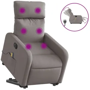Comparateur de prix : vidaXL Fauteuil inclinable de massage électrique Taupe Tissu