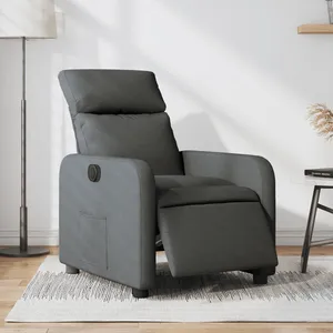 vidaXL Fauteuil inclinable électrique Gris foncé Tissu pas cher