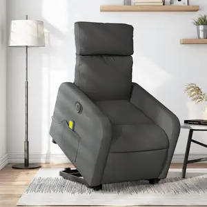 Comparateur de prix : vidaXL Fauteuil inclinable de massage électrique Gris foncé Tissu