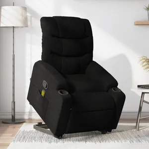vidaXL Fauteuil de massage inclinable Noir Tissu pas cher