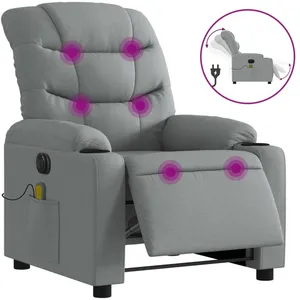 Comparateur de prix : vidaXL Fauteuil de massage inclinable électrique gris clair tissu