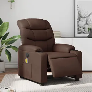 Comparateur de prix : vidaXL Fauteuil de massage inclinable électrique marron similicuir