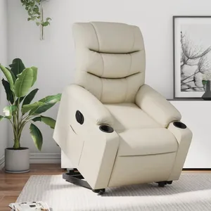 Comparateur de prix : vidaXL Fauteuil inclinable électrique crème similicuir