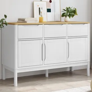 Comparateur de prix : vidaXL Buffet FLORO blanc 114x43x74 cm bois massif de pin