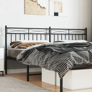 vidaXL Tête de lit métal noir 193 cm pas cher