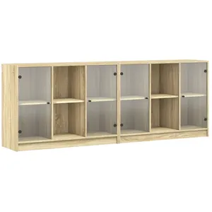 Comparateur de prix : vidaXL Bibliothèque avec portes chêne sonoma 204x37x75 cm