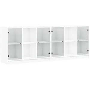 Comparateur de prix : vidaXL Bibliothèque avec portes blanc 204x37x75 cm bois d'ingénierie