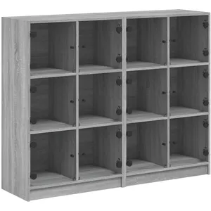 vidaXL Bibliothèque avec portes sonoma gris 136x37x109 cm pas cher