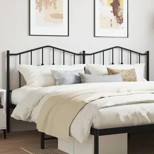 vidaXL Tête de lit métal noir 180 cm pas cher