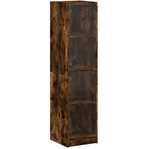 vidaXL Buffet avec portes en verre chêne fumé 35x37x142 cm
