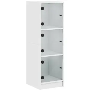 Comparateur de prix : vidaXL Buffet avec portes en verre blanc 35x37x109 cm