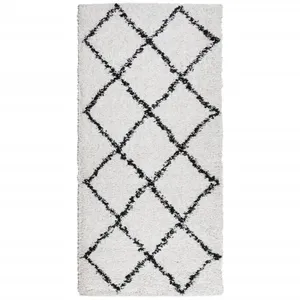 Comparateur de prix : vidaXL Tapis shaggy à poils longs moderne crème et noir 100x200 cm