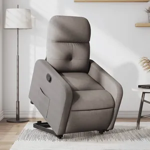 vidaXL Fauteuil inclinable taupe tissu pas cher