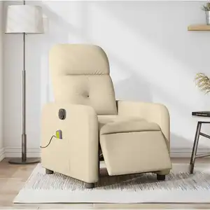 Comparateur de prix : vidaXL Fauteuil inclinable de massage électrique crème tissu