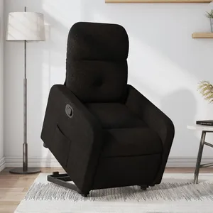 vidaXL Fauteuil inclinable noir tissu pas cher