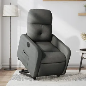 Comparateur de prix : vidaXL Fauteuil inclinable électrique gris foncé tissu