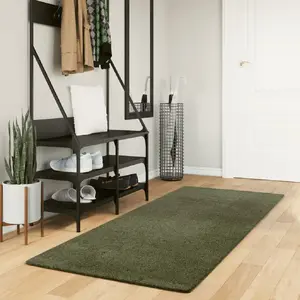 Comparateur de prix : vidaXL Tapis HUARTE à poils courts doux et lavable vert forêt 80x200cm