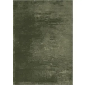 vidaXL Tapis HUARTE à poils courts doux lavable vert forêt 120x170 cm pas cher