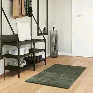 Comparateur de prix : vidaXL Tapis HUARTE à poils courts doux et lavable vert forêt 60x110cm