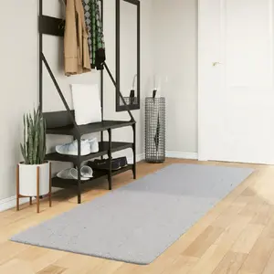 Comparateur de prix : vidaXL Tapis HUARTE à poils courts doux et lavable gris 80x250 cm