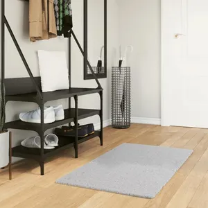 vidaXL Tapis HUARTE à poils courts doux et lavable gris 60x110 cm pas cher