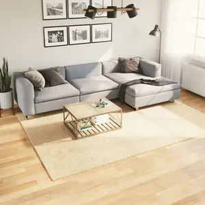 vidaXL Tapis HUARTE à poils courts doux et lavable crème 200x280 cm pas cher