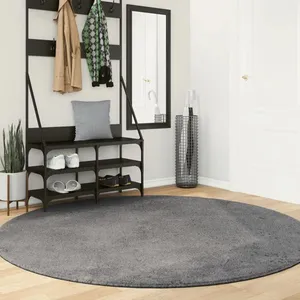 Comparateur de prix : vidaXL Tapis HUARTE à poils courts doux et lavable anthracite Ø 200 cm