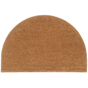 vidaXL Tapis de porte naturel demi-rond 60x90cm fibre de coco touffeté