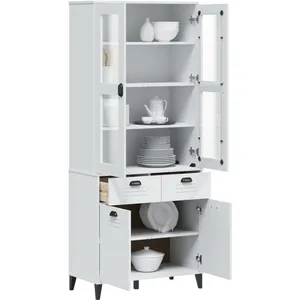 vidaXL Buffet VIKEN blanc 80x40x190 cm bois massif de pin pas cher