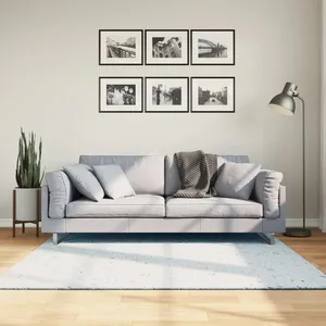 Comparateur de prix : vidaXL Tapis HUARTE à poils courts doux et lavable bleu 160x160 cm