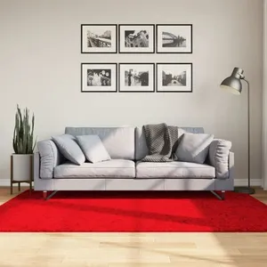 Comparateur de prix : vidaXL Tapis HUARTE à poils courts doux et lavable rouge 140x200 cm