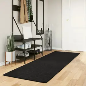 Comparateur de prix : vidaXL Tapis HUARTE à poils courts doux et lavable noir 80x250 cm