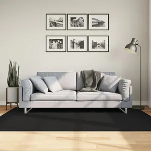 Comparateur de prix : vidaXL Tapis HUARTE à poils courts doux et lavable noir 140x200 cm