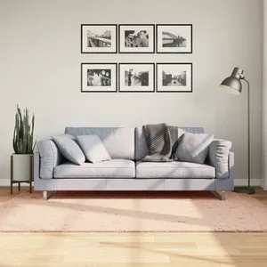 vidaXL Tapis HUARTE à poils courts doux lavable rouge clair 140x200 cm