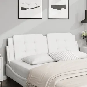 vidaXL Coussin de tête de lit blanc 160 cm similicuir pas cher