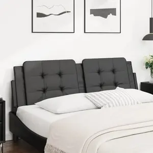 vidaXL Coussin de tête de lit noir 152 cm similicuir pas cher