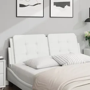 vidaXL Coussin de tête de lit blanc 140 cm similicuir pas cher