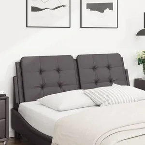 vidaXL Coussin de tête de lit gris 140 cm similicuir pas cher