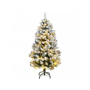 Vidaxl - Sapin de Noël artificiel articulé 150 led et boules 120 cm doré rose pas cher