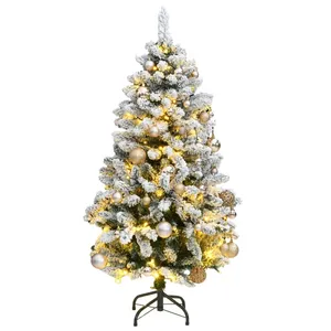 vidaXL Sapin de Noël artificiel articulé 150 LED et boules 150 cm