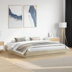 Vidaxl - Cadre de lit chêne sonoma 200x200 cm bois d'ingénierie pas cher