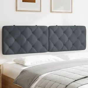 vidaXL Coussin de tête de lit gris foncé 180 cm velours pas cher