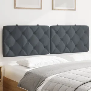 vidaXL Coussin de tête de lit gris foncé 160 cm velours pas cher