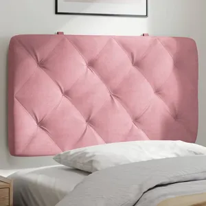 vidaXL Coussin de tête de lit rose 90 cm velours pas cher