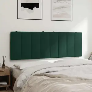 vidaXL Coussin de tête de lit vert foncé 140 cm velours pas cher