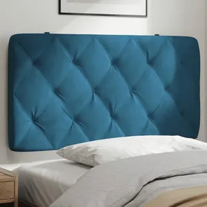 vidaXL Coussin de tête de lit bleu 100 cm velours pas cher