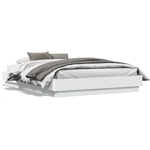 Cadre de lit Blanc 120x190 cm bois d'ingénierie Vidaxl White pas cher