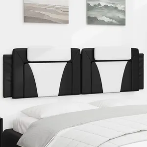 vidaXL Coussin de tête de lit noir et blanc 180 cm similicuir pas cher