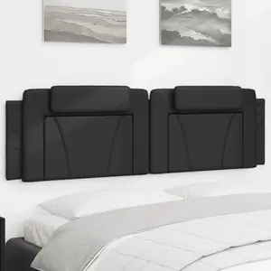 vidaXL Coussin de tête de lit noir 183 cm similicuir pas cher