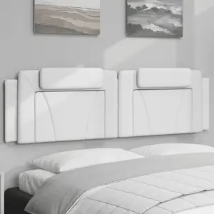 vidaXL Coussin de tête de lit blanc 183 cm similicuir pas cher